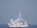 Successful engagement of an underwater target by an indigenously developed Heavy Weight Torpedo. Successful engagement of an underwater target by an indigenously developed Heavy Weight Torpedo.
