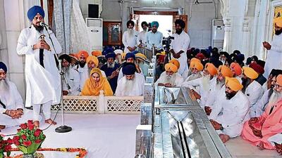 Akal Takht jathedar Giani Harpreet Singh delivering a ‘sandesh’ on the 39th anniversary of Operation Bluestar at Akal Takht in Amritsar on Tuesday. Akal Takht jathedar Giani Harpreet Singh delivering a ‘sandesh’ on the 39th anniversary of Operation Bluestar at Akal Takht in Amritsar on Tuesday.