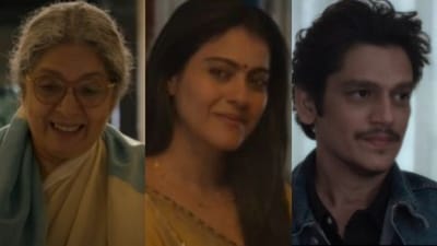 Neena Gupta, Kajol and Vijay Varma in Lust Stories 2. Neena Gupta, Kajol and Vijay Varma in Lust Stories 2.