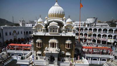 Sikh pilgrims at the Gurdwara Panja Sahib, one of Sikhism's most holy places, during the annual 'Baisakhi' festival, in Hasan Abdal on April 14 (AFP File Photo) Sikh pilgrims at the Gurdwara Panja Sahib, one of Sikhism's most holy places, during the annual 'Baisakhi' festival, in Hasan Abdal on April 14 (AFP File Photo)