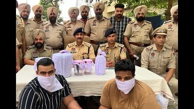 The arrested accused in the police custody.