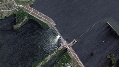 Overview of Nova Khakovka dam in south Ukraine. (AFP) Overview of Nova Khakovka dam in south Ukraine. (AFP)