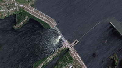 Overview of Nova Khakovka dam in south Ukraine. (AFP) Overview of Nova Khakovka dam in south Ukraine. (AFP)