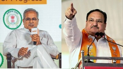 Chhattisgarh chief minister Bhupesh Baghel and BJP chief JP Nadda. Chhattisgarh chief minister Bhupesh Baghel and BJP chief JP Nadda.