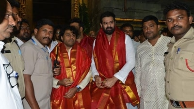 Prabhas at Tirupati Balaji temple. Prabhas at Tirupati Balaji temple.