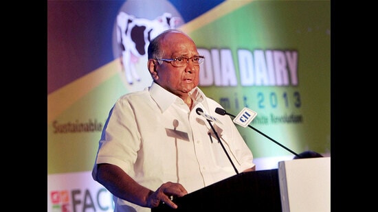 Pawar (in pic) praised Shivaji Maharaj for exemplifying the responsible use of power and serving the people’s interests. (HT PHOTO)