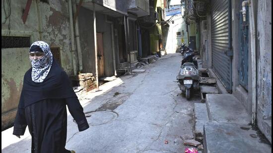 The spot where the four men were shot t in Jafarabad in New Delhi. (HT Photo)
