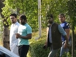 Wrestlers Bajrang Punia and Sakshee Malikkh meet Union Sports Minister Anurag Thakur, at his residence. Wrestlers Bajrang Punia and Sakshee Malikkh meet Union Sports Minister Anurag Thakur, at his residence.