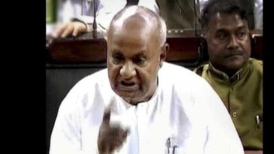 Former prime minister and JD-S chief HD Devegowda. Former prime minister and JD-S chief HD Devegowda.
