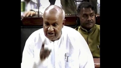 Former prime minister and JD-S chief HD Devegowda. Former prime minister and JD-S chief HD Devegowda.