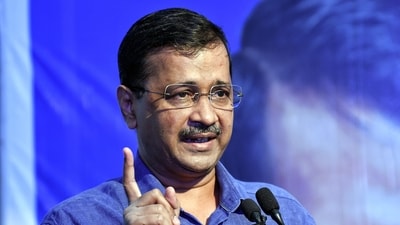 Delhi Chief Minister Arvind Kejriwal addresses the inauguration of Dr BR Ambedkar School of Specialised Excellence. (ANI)