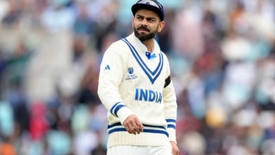 Virat Kohli's decision was overruled by a 'brave' India player on Day 1 of the WTC final. (AP) Virat Kohli's decision was overruled by a 'brave' India player on Day 1 of the WTC final. (AP)