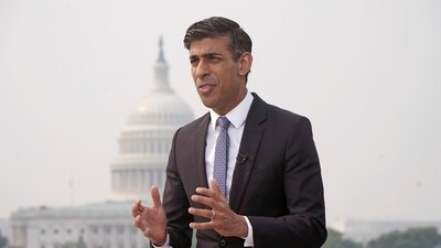 British Prime Minister Rishi Sunak talks to media during his visit to Washington DC. (AP) British Prime Minister Rishi Sunak talks to media during his visit to Washington DC. (AP)