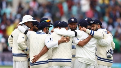 Cricket - ICC World Test Championship Final - Australia v India - The Oval, London, Britain - June 7, 2023 India players in a huddle before the match Action Images via Reuters/Paul Childs (Action Images via Reuters)
