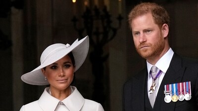 Prince Harry and Meghan Markle leave after a service of thanksgiving for the reign of Queen Elizabeth II at St Paul's Cathedral in London, Friday, June 3, 2022 (AP Photo/Matt Dunham, Pool, File) (AP) Prince Harry and Meghan Markle leave after a service of thanksgiving for the reign of Queen Elizabeth II at St Paul's Cathedral in London, Friday, June 3, 2022 (AP Photo/Matt Dunham, Pool, File) (AP)