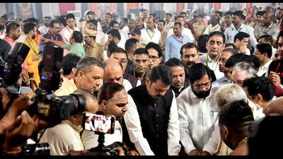 Navi MumMaharashtra CM Eknath Shinde and Dy CM Devendra Fadnavis perform Bhumi Pujan of Tirumala Tirupathi Devasthanam at Ulwe in Navi Mumbai, India, on Wednesday, June 7, 2023. (Bachchan Kumar/ HT PHOTO) Navi MumMaharashtra CM Eknath Shinde and Dy CM Devendra Fadnavis perform Bhumi Pujan of Tirumala Tirupathi Devasthanam at Ulwe in Navi Mumbai, India, on Wednesday, June 7, 2023. (Bachchan Kumar/ HT PHOTO)