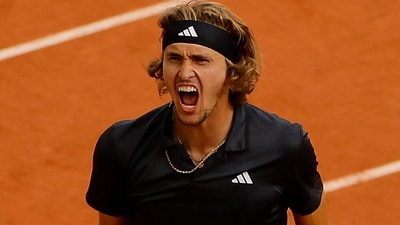 Tennis - French Open - Germany's Alexander Zverev celebrates winning his quarter final match against Argentina's Tomas Martin Etcheverry (REUTERS)