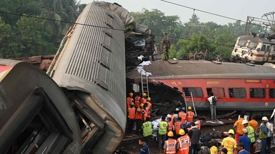 Rescue operations at the accident site of a three-train collision near Balasore, about 200 km (125 miles) from the state capital Bhubaneswar in Odisha (AFP)