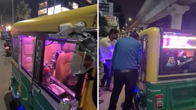 The image shows an auto with a creative touch. (Twitter/@ajithkumar1995a) The image shows an auto with a creative touch. (Twitter/@ajithkumar1995a)