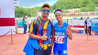 Rezoana Mallick Heena (right) with coach Arjun Ajay Rezoana Mallick Heena (right) with coach Arjun Ajay