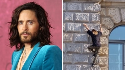 Jared Leto was seen climbing a hotel wall in Berlin. Jared Leto was seen climbing a hotel wall in Berlin.