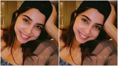Sharvari looked gorgeous in an off-shoulder blue denim top, teamed with a pair of matching denim shorts. (Instagram/@sharvari) Sharvari looked gorgeous in an off-shoulder blue denim top, teamed with a pair of matching denim shorts. (Instagram/@sharvari)