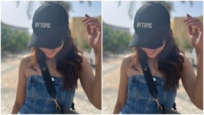 In a black leather sling bag, white shoes, tinted shades and a black cap, Sharvari further accessorised her look for the day. (Instagram/@sharvari) In a black leather sling bag, white shoes, tinted shades and a black cap, Sharvari further accessorised her look for the day. (Instagram/@sharvari)