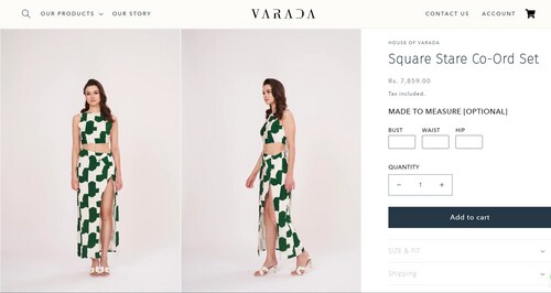 The price of the outfit Radhika Madan wore for her photoshoot. (houseofvarada.com)