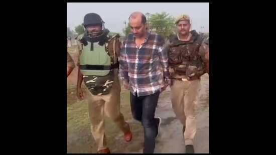 Abdul Kavi in police custody. (HT)
