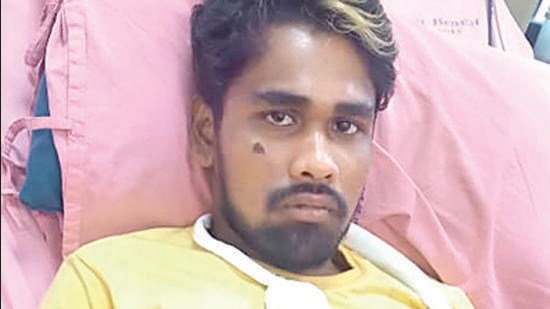 Helaram Malik, Biswajit’s father said that rescuers who were bringing out bodies from the compartments thought he was dead. (HT PHOTO)