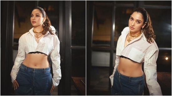 Netizens loved Tamannaah's look and took to the comments section to shower her with praise. Her rumoured boyfriend, Vijay Varma, dropped a bomb and a fire emojis. A fan commented, "Oooooof [fire emoji]." Another wrote, "Minimalism at its best." A user remarked, "You always look stunning."&nbsp;(Instagram)