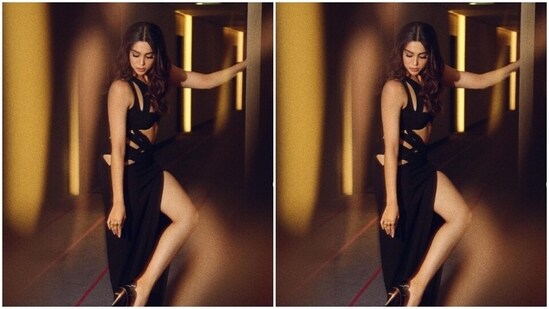 Sharvari's fashion diaries are getting better by the day. A few days back, the actor shared a slew of pictures of herself decked up in a black cut-out gown.&nbsp;(Instagram/@sharvari)