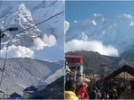 Screengrab from video clip of the massive avalanche