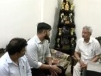 External affairs minister S Jaishankar interacts with a student who had returned from Ukraine. 