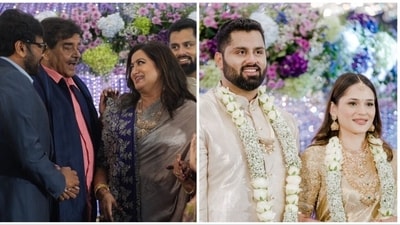 Abishek Ambareesh and Aviva Bidappa's reception was a star-studded affair. Abishek Ambareesh and Aviva Bidappa's reception was a star-studded affair.