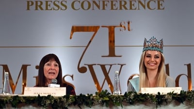To announce the same, reigning Miss World Karolina Bielawska along with Julia Morley, Chairperson and CEO of Miss World Organization arrived in New Delhi on Thursday and attended the inaugural press meet. (AFP) To announce the same, reigning Miss World Karolina Bielawska along with Julia Morley, Chairperson and CEO of Miss World Organization arrived in New Delhi on Thursday and attended the inaugural press meet. (AFP)