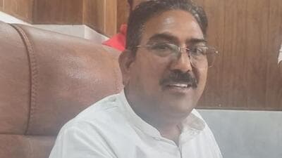 Jannayak Janta Party MLA Ram Karan Kala after resigning as the Sugarfed chairman at his office in Shahbad on Thursday. (HT photo) Jannayak Janta Party MLA Ram Karan Kala after resigning as the Sugarfed chairman at his office in Shahbad on Thursday. (HT photo)