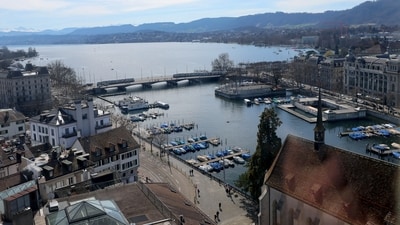 Overview of the Limmat river and Lake Zurich, Switzerland. The picturesque lanes of the global financial centre is a vacation of dreams for many. However, for expats the rising living costs and soaring inflation in the prominent European cities has become a headache. Zurich is no exception to the increasing inflationary trend and has been ranked at 6th spot among the most expensive cities to live as an expat. (REUTERS)
