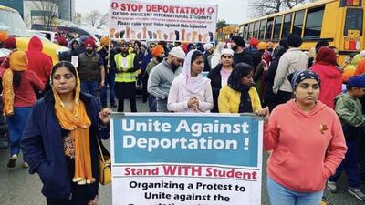 Students have been protesting in Canada against the deportation notice severed by the government after their documents were found to be fake. (HT Photo) Students have been protesting in Canada against the deportation notice severed by the government after their documents were found to be fake. (HT Photo)