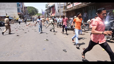 Tension gripped Kolhapur on Wednesday after police used force to disperse a crowd that objected to the alleged use of Tipu Sultan’s image along with an objectionable audio message as social media “status” as well as Aurangzeb photos by juvenilles (HT PHOTO) Tension gripped Kolhapur on Wednesday after police used force to disperse a crowd that objected to the alleged use of Tipu Sultan’s image along with an objectionable audio message as social media “status” as well as Aurangzeb photos by juvenilles (HT PHOTO)
