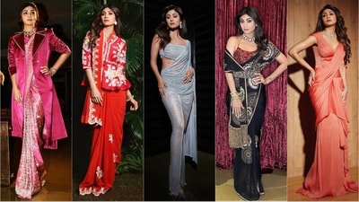As Shilpa Shetty celebrates her birthday, it is the perfect time to delve into her remarkable fashion choices, particularly her unique saree draping styles. (Instagram/@theshilpashetty) As Shilpa Shetty celebrates her birthday, it is the perfect time to delve into her remarkable fashion choices, particularly her unique saree draping styles. (Instagram/@theshilpashetty)