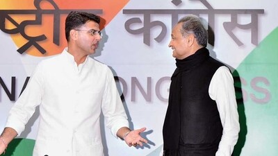 PM Modi has repeatedly taken a dig at the tussle between Rajasthan chief minister Ashok Gehlot and his former deputy, Sachin Pilot (PTI file)
