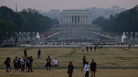 “This is not the day to train for a marathon or to do an outside event for your children,” Mayor Eric Adams said at a press conference, urging people to remain indoors or wear N95 masks. &nbsp;&nbsp;(Getty Images via AFP)