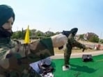 Parade float depicting Indira Gandhi's assassination in Canada.