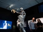 The world's first Al sculpture "The Impossible Statue", is displayed at the Tekniska Museum in Stockholm on June 8, 2023. 