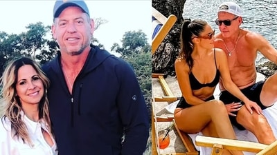 Fans wondered if Troy Aikman was splitting from wife Capa after his photos with Haley Clark surfaced (@capaaikman/Instagram, @halonearth/Instagram) Fans wondered if Troy Aikman was splitting from wife Capa after his photos with Haley Clark surfaced (@capaaikman/Instagram, @halonearth/Instagram)