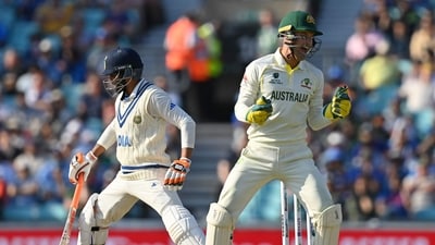 Ravindra Jadeja's counter-attack helped him put up a 71-run stand with Ajinkya Rahane before he fell on 48 (AFP)