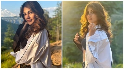 Rhea Chakraborty is currently in Himachal Pradesh where she is vacationing with her friends. She recently took to her Instagram handle to share a series of postcard-worthy photos which features her in comfy yet stylish casual wear. (Instagram/@rhea_chakraborty) Rhea Chakraborty is currently in Himachal Pradesh where she is vacationing with her friends. She recently took to her Instagram handle to share a series of postcard-worthy photos which features her in comfy yet stylish casual wear. (Instagram/@rhea_chakraborty)