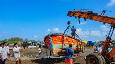 Those who were out at sea were advised to return to the coast, it had said earlier. (PTI) Those who were out at sea were advised to return to the coast, it had said earlier. (PTI)