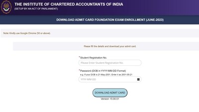 ICAI CA Foundation 2023 admit card released at icai.org ICAI CA Foundation 2023 admit card released at icai.org